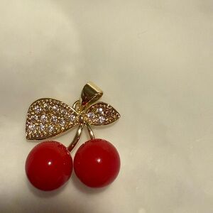 New Gold and Red Cherry Pendant